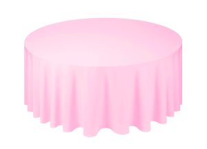Аренда скатерти круглой, d 330 см, цвет – розовый
